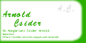 arnold csider business card